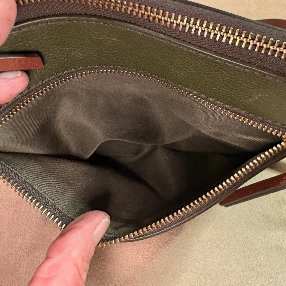 Fossil Purse Leather Handbag Women Green
